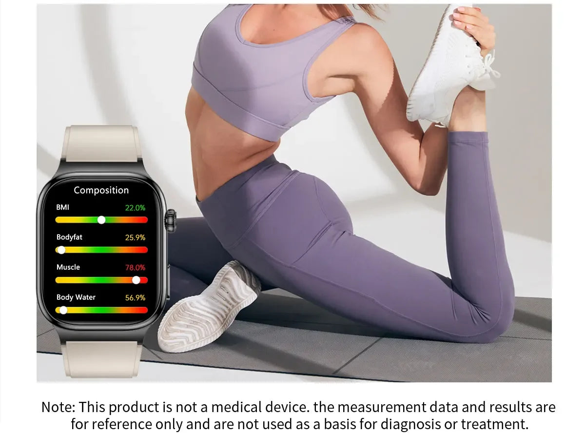 Accurate Measurement Health Smart Watch ECG+PPG Uric Acid Blood Pressure Blood Lipids BT Call Bluetooth Sport tracker Smartwatch - Wear444