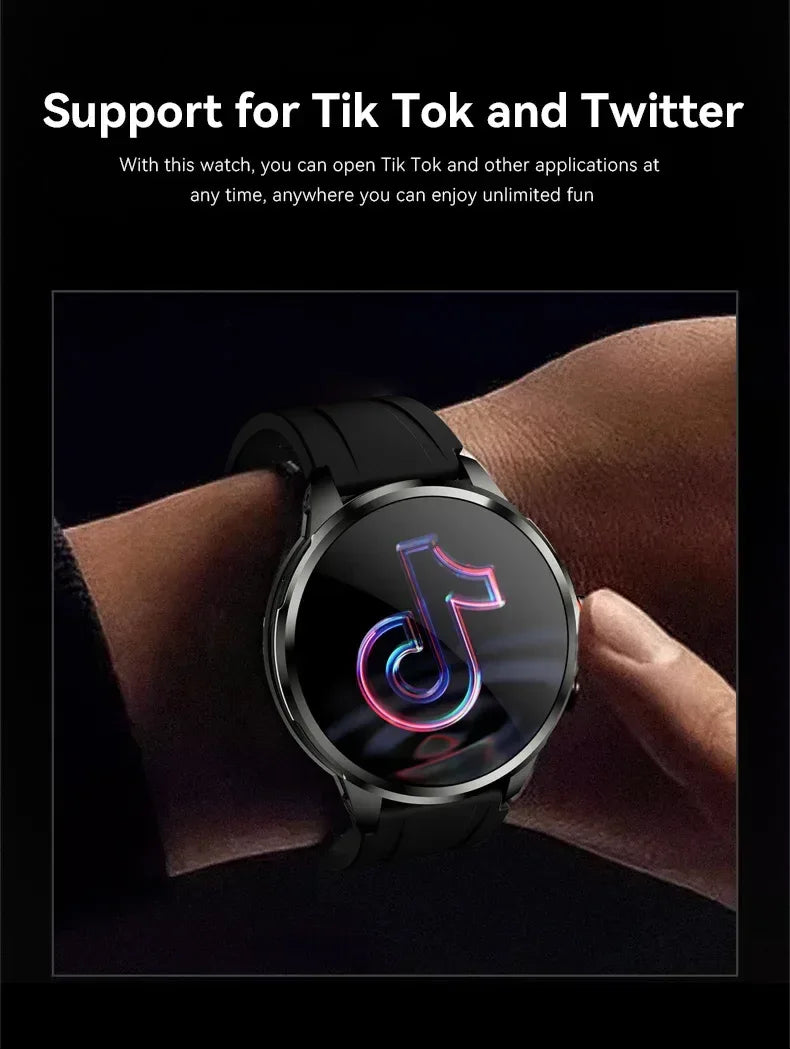 5G/4G Smart Watch Men Fashion 1.95 inch 720*720 AMOLED 8GB+128GB RAM 2100mah Battery GPS WIFI Google APPS Smartwatch Android 9.0 - Wear444