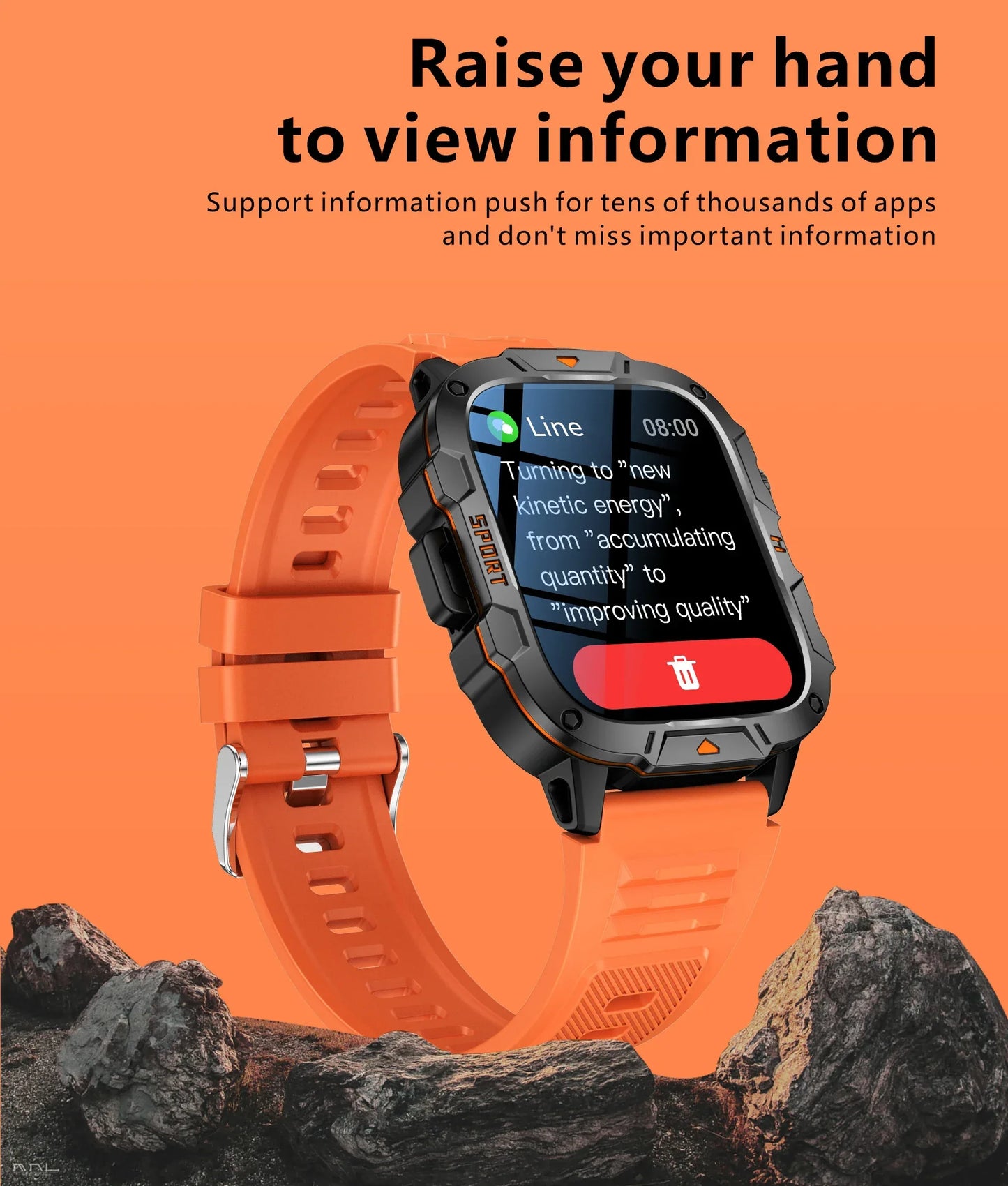 2025 Outdoor Sports Smart Watch GPS Tracker 5ATM Flashlight 1.96" HD Display Screen Bluetooth Call Men Fitness Watches - Wear444