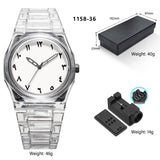 Men's Quartz Watch 2025 Trendy Transparent Design Arabic Numerals High-End Feel Cool Fashionable Timepiece for Gentlemen