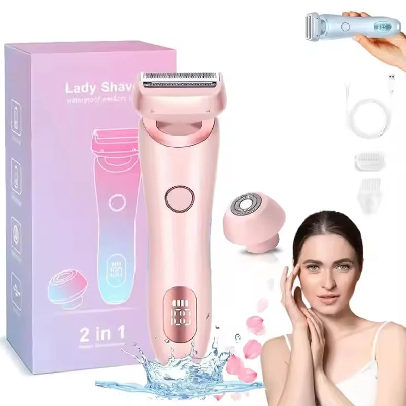 2in1 Remove Hairs Female Electronic Shavers Body Epilator Shaving Hair Removal Ladies Electric Shaver Machine for Women