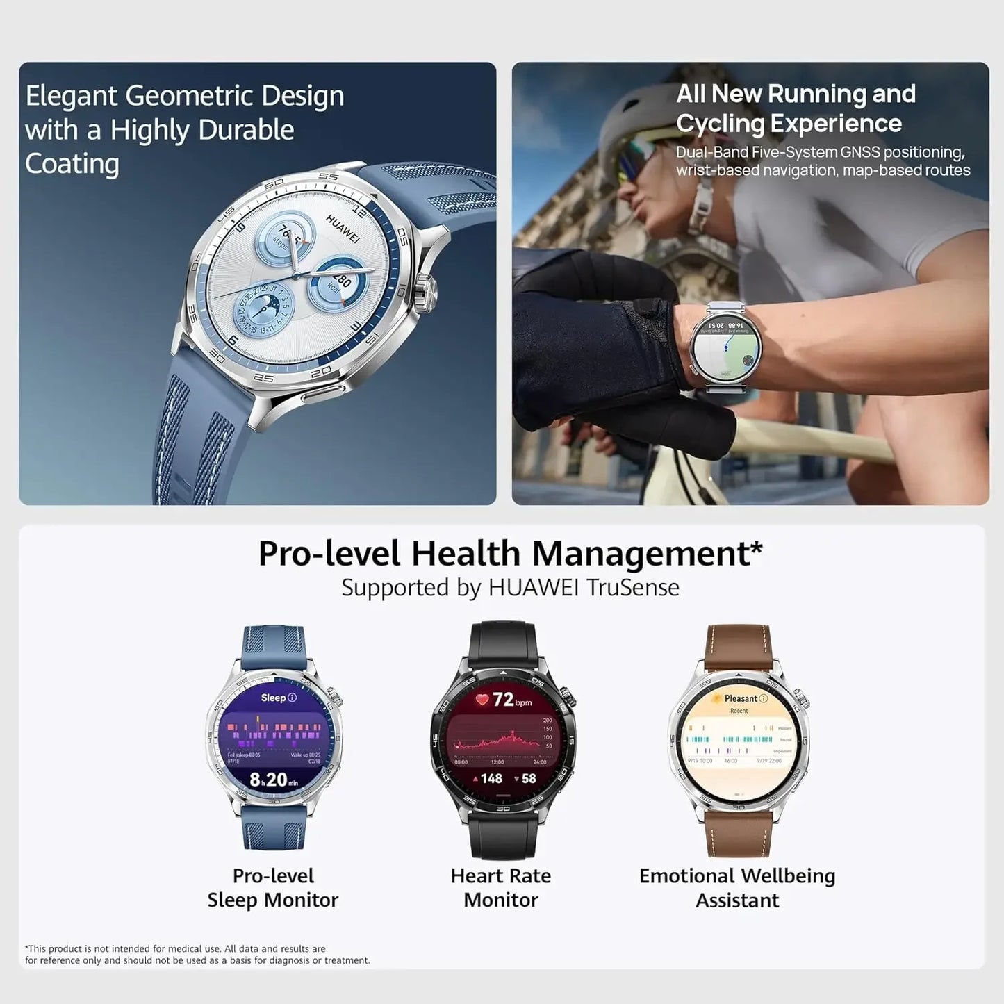 HUAWEI Watch GT 5 46mm Smartwatch, up to 14 Days Battery Life, All New Running and Cycling Sports Smart Watch, Sharp Edged Desig - Wear444