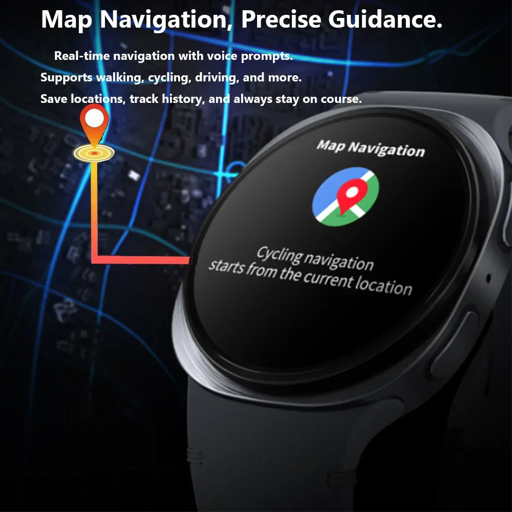 2025 New Smart Watch 8 Classic 46mm Ultra HD Screen ChatGPT GPS NFC Compass Clock Bluetooth Call Waterproof Smartwatch Men Women - Wear444