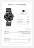 OLEVS Casual Fashion Business Quartz Watches for Men Top Brand Original Stainless Steel Mesh Belt Waterproof Calendar Men Watch