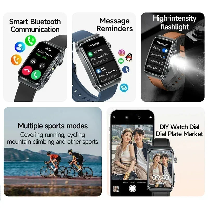 2025 New Nursing Grade ECG+PPG Pulse therapy Smartwatch Men Blood lipid Uric acid Bluetooth call Health Bracelet For Android iOS - Wear444