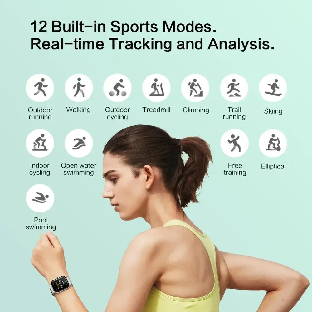 Amazfit GTS 2 Smartwatch 5ATM Waterproof All-round Health and Fitness Tracking Smart Watch ALEXA Built-In 95-90New Smart Watches - Wear444