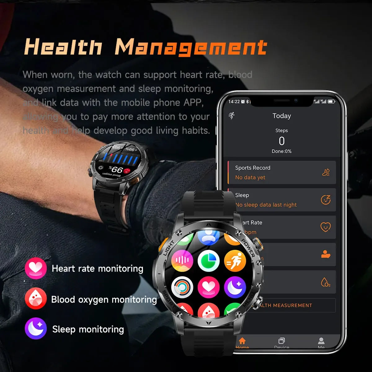 2025 New Military T-Rex 3 Ultra 1000mAh Battery Smart Watch 5ATM Waterproof Flashlight Heart Rate Sports tracker Smartwatch Men - Wear444