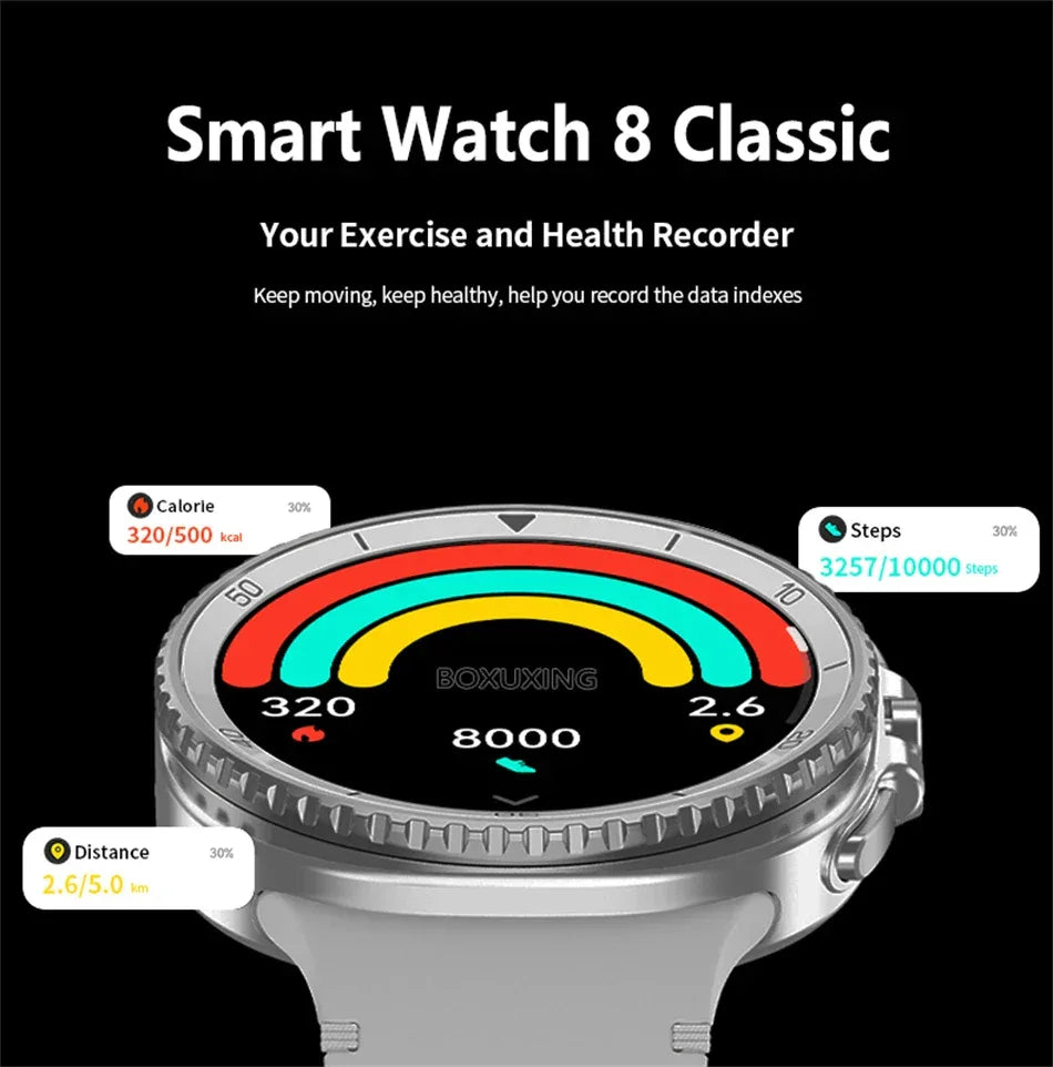 2025New Watch 8 Classic Smart Watch Men AMOLED Screen Bluetooth Call GPS Track Heart Rate IP68 Waterproof Smartwatch For Samsung - Wear444