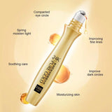 24K Gold Bright Eye Roller Eye Cream Hydrating Moisturizing Eye Serum Eye Care Dark Circles Removal Anti Eye Bags 15ml L2P8