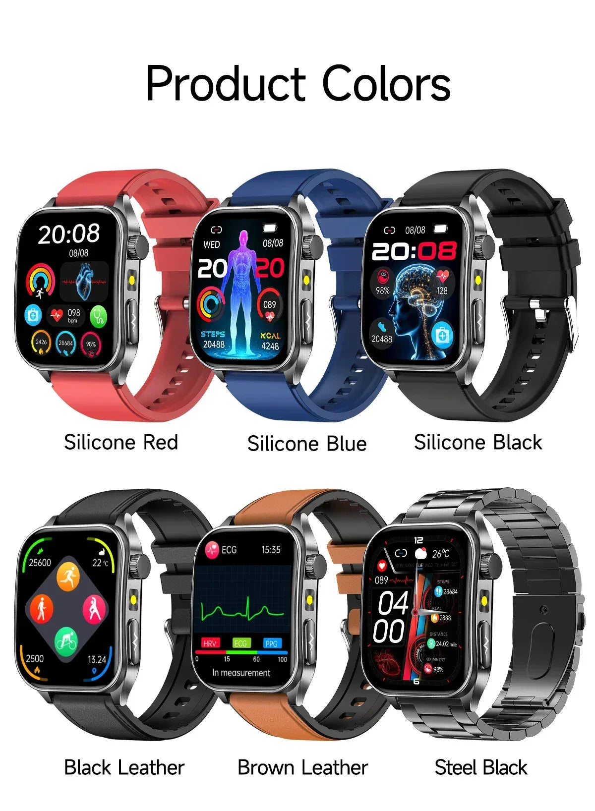 2025Hot AI-GPT Diagosis ECG Health SmartWatch Blood Pressure Lipid Uric Acid 650nm Dual-Probelaser Heart Analysis Smart bracelet - Wear444
