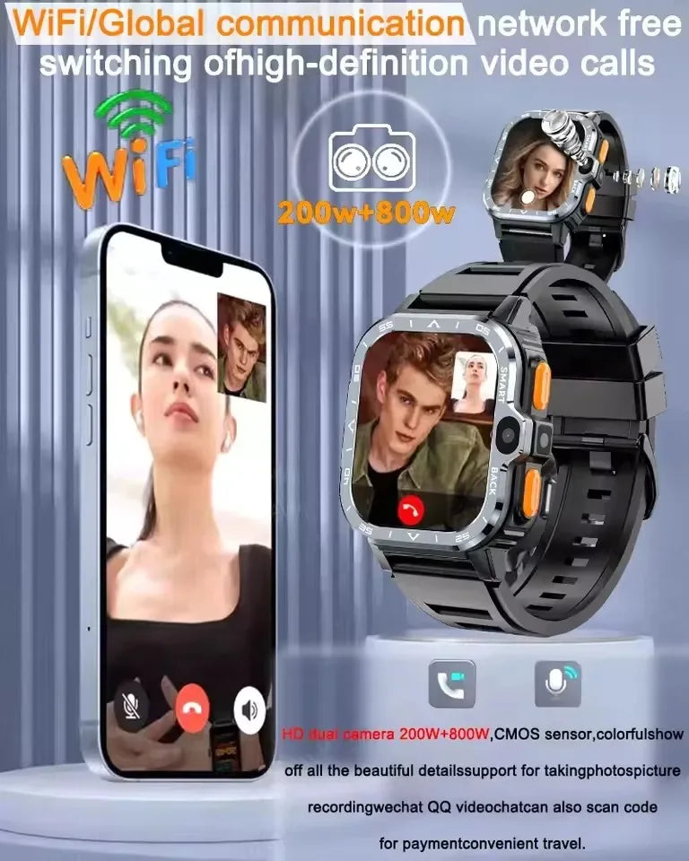 Android WhatsApp Smart 5G Video Voice SOS Call Camera Watch GPS WIFI Trace Locate SIM Card Phone Smartwatch Google Play 8GB+64GB - Wear444