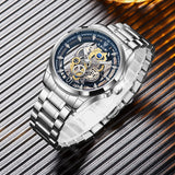 LIGE Fashion Quartz Watches For Men Gold Skeleton Retro Men Watch Top Brand Luxury Sport Waterproof Watch Men Relogios Masculino