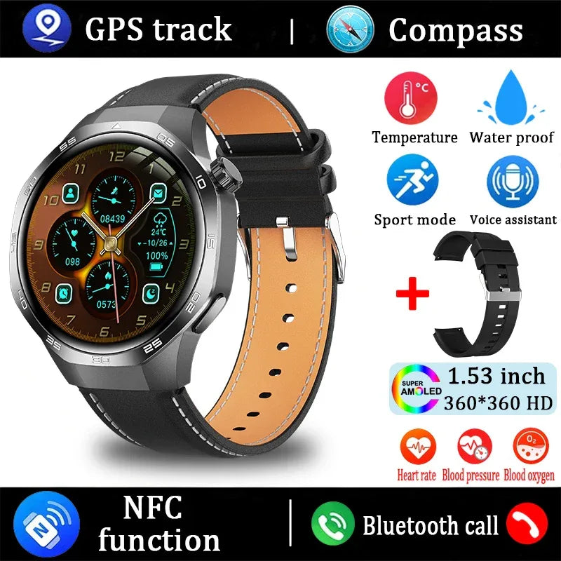 New Watch 5 Pro Smart Watch HD AMOLED Screen GPS Tracker Bluetooth Call Health Monitoring Waterproof Sports SmartWatch Men Women - Wear444