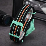 Quartz Watch for Men's Nylon Braided Strap Waterproof Luminous Sports with Chronograph Fashion Wristwatch Male