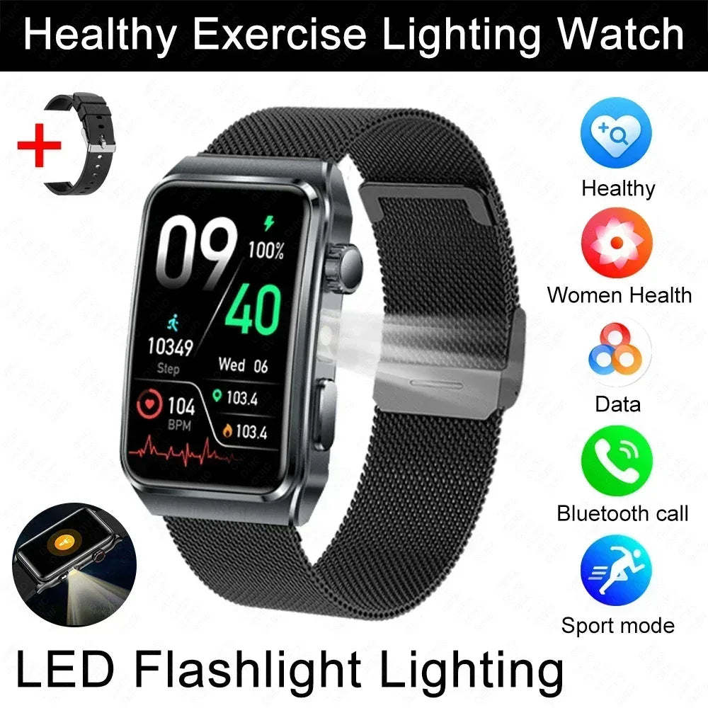 2025 New Nursing Grade ECG+PPG Pulse therapy Smartwatch Men Blood lipid Uric acid Bluetooth call Health Bracelet For Android iOS - Wear444