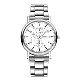 Fashion Men Quartz Watch Luxury Silver Band Analog Watch for Mens Clock Reloj Hombre