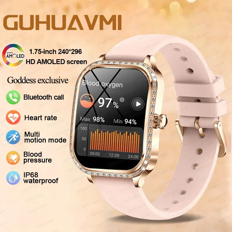 2026New Women Fashion Smartwatch HD Curved Screen Female Menstrual Tracking Waterproof Sports Fitness Bluetooth Call Smart Watch - Wear444