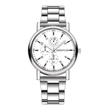 Fashion Men Quartz Watch Luxury Silver Band Analog Watch for Mens Clock Reloj Hombre