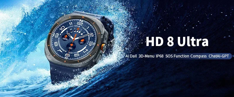 2025 New Watch8 Ultra Smart Watch Classic NFC Health Monitoring Bluetooth Call 3ATM Waterproof HD Smartwatch For IOS Android - Wear444