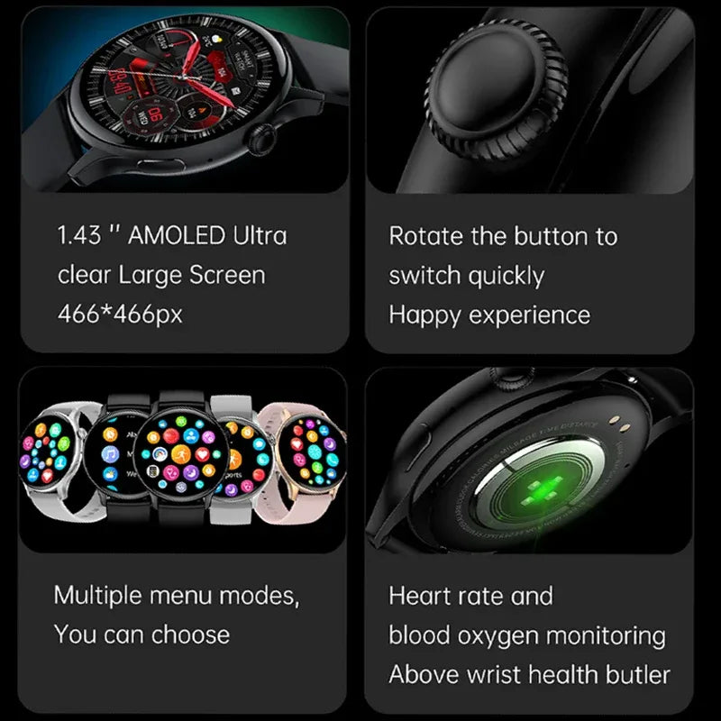 2025 New Real AMOLED HD Smartwatch Ladies Health Monitoring AI Voice Bluetooth Call Smart Watch Women Android IOS - Wear444