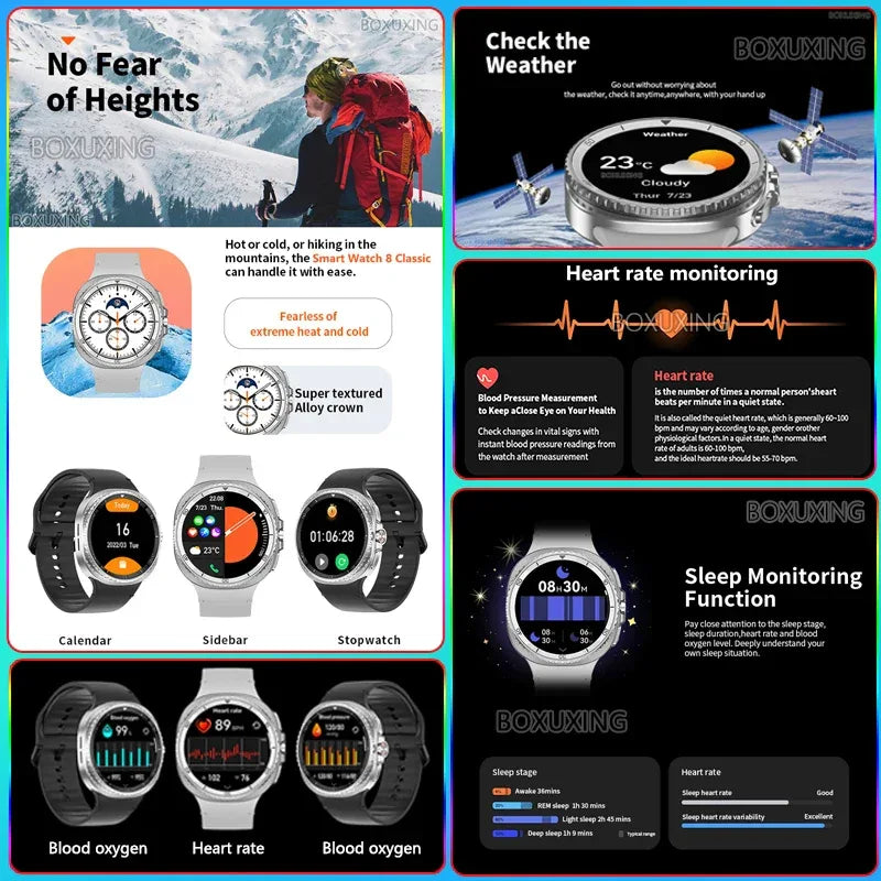 2025New Watch 8 Classic Smart Watch Men AMOLED Screen Bluetooth Call GPS Track Heart Rate IP68 Waterproof Smartwatch For Samsung - Wear444