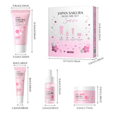 4pcs sakura skincare set mild non-irritating nourishing moisturizing cleanser serum eye cream face cream set