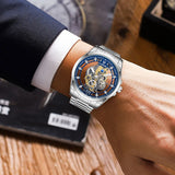 LIGE Fashion Quartz Watches For Men Gold Skeleton Retro Men Watch Top Brand Luxury Sport Waterproof Watch Men Relogios Masculino
