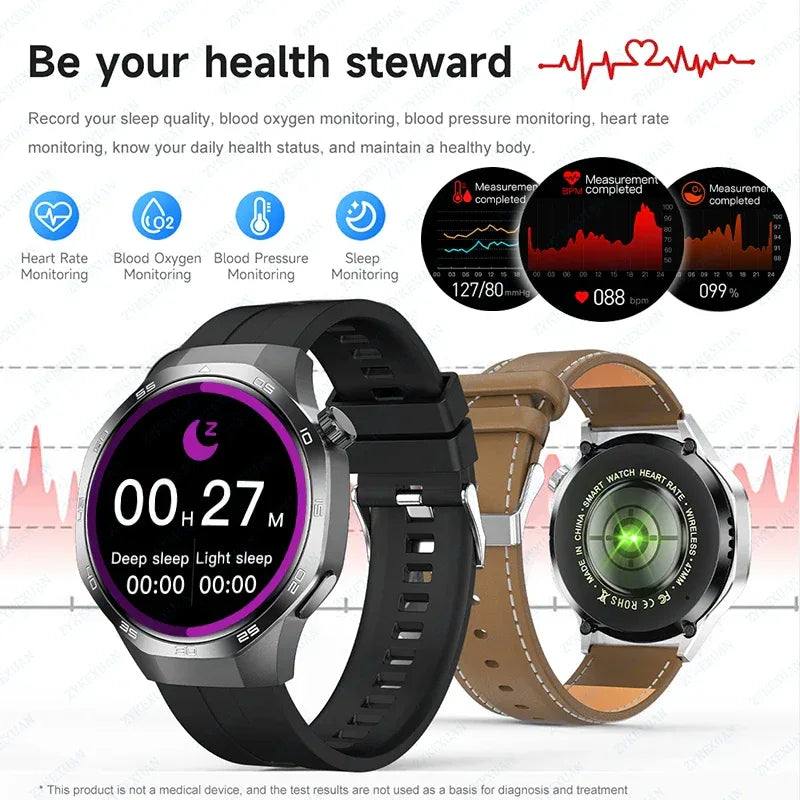 New Watch 5 Pro Smart Watch HD AMOLED Screen GPS Tracker Bluetooth Call Health Monitoring Waterproof Sports SmartWatch Men Women - Wear444