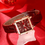 1pc Fashionable and Minimalist Women's Square Belt Quartz Watch New Popular Retro High-end Roman Watch