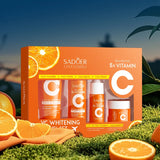 5x Vitamin C Skin Care Product Set Vitamin C Facial Cleanser Toner Essence Cream Portable Skin Care Portable Travel Carrying Set