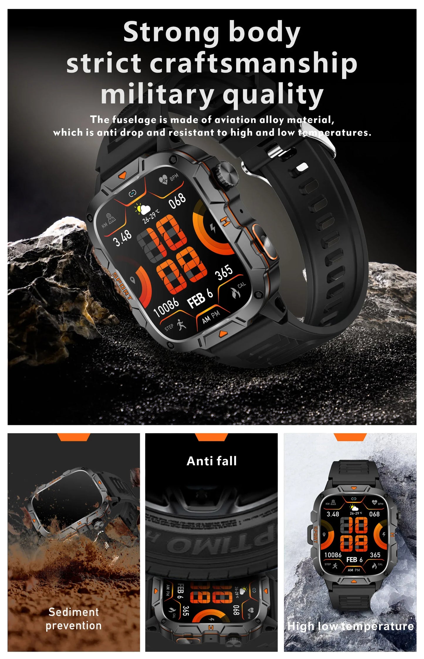 2025 Outdoor Sports Smart Watch GPS Tracker 5ATM Flashlight 1.96" HD Display Screen Bluetooth Call Men Fitness Watches - Wear444