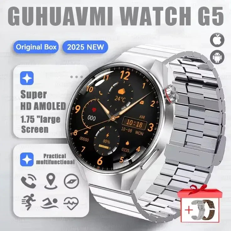 2025 New Originl Watch G5 PlUS Smart Watch 1.75" HD AMOLED Screen GPS track Heart Rate Bluetooth Call Compass Smartwatch for Men - Wear444