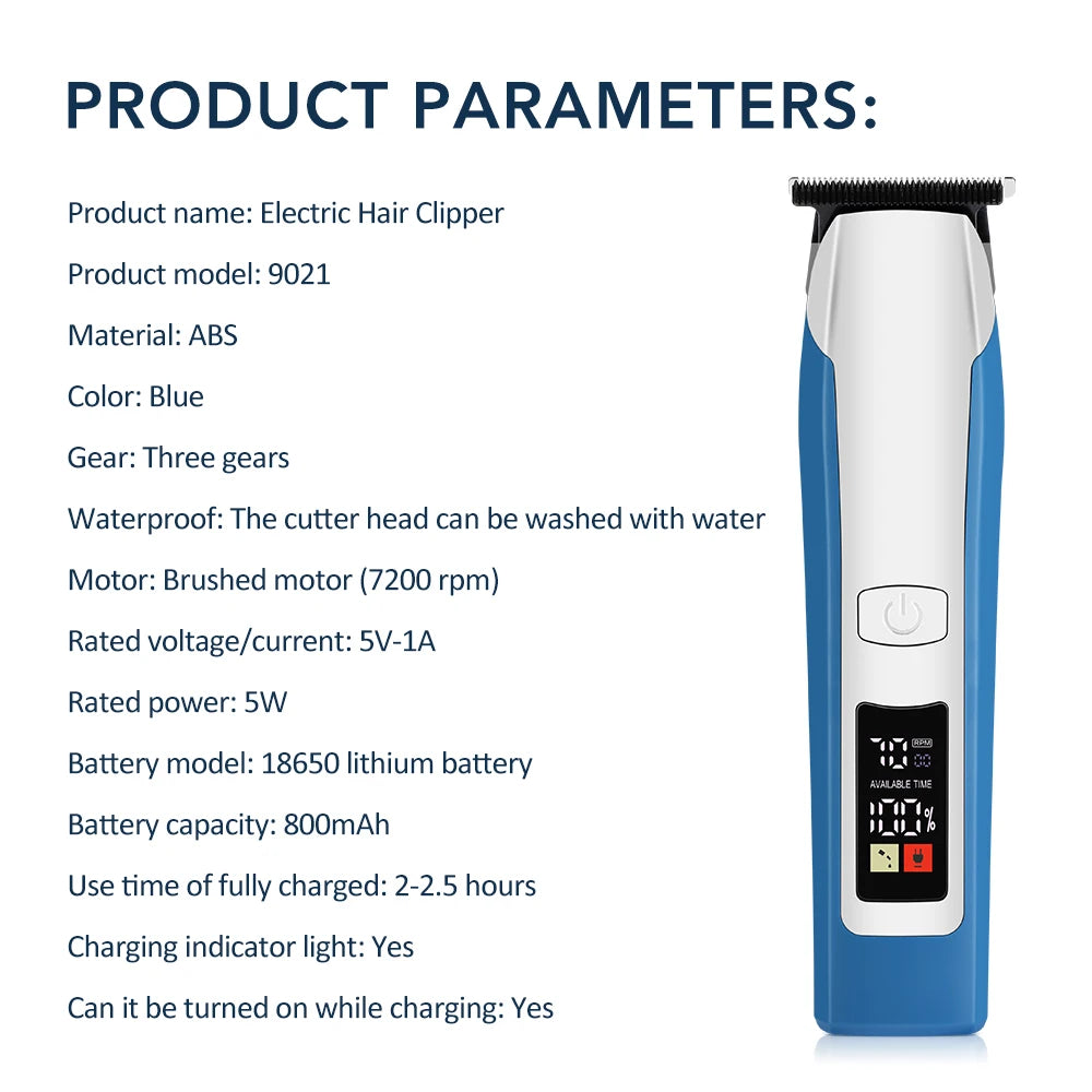 Men's Hair Cutting Machine Electric Trimmer for Man Professional Hair Clipper Barber Beard Shaver With 6pcs 1.5-9mm Limit Comb