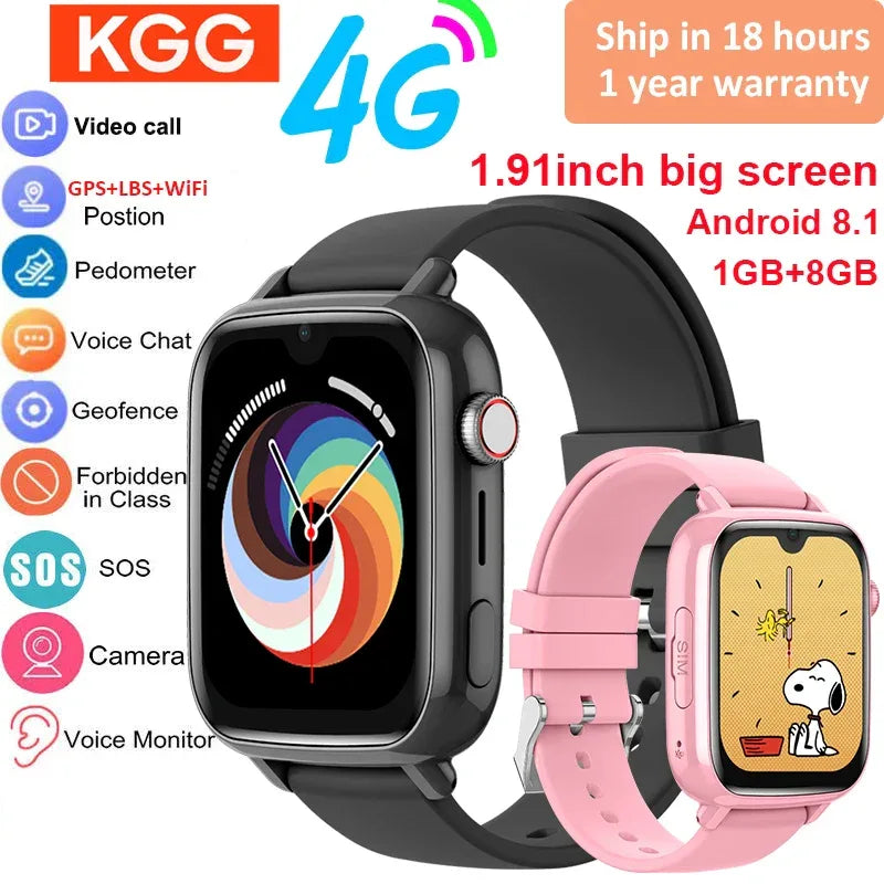 4G Smart Watch Kids GPS WIFI Video Call SOS APP Download Child Smartwatch Camera Monitor Tracker Location Phone Watch - Wear444