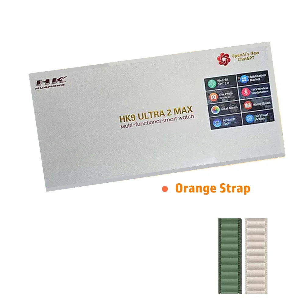 HK9 Ultra 2 MAX Gen4 AMOLED Screen Smart Watch 2GB ROM ChatGPT Local Music Album E-Book Connect TWS For IOS Android Smartwatch - Wear444