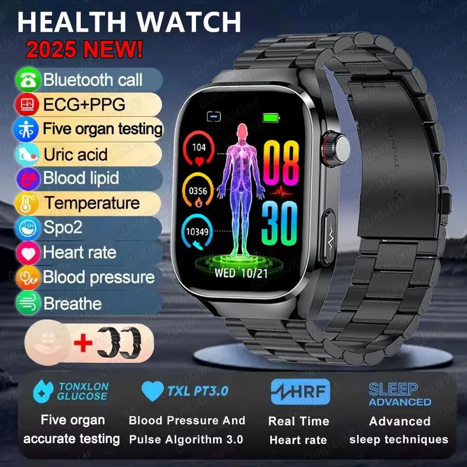 2025New Micro Physical Examination Smart Watch For Men Uric Acid Body Fat Five Organ Health Watches Bluetooth Call SmartBracelet - Wear444