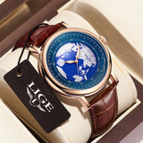 LIGE Quartz Man Watch Leather Fashion Luxury Watch for Men Military Casual Sports Outdoor Waterproof Wristwatch Reloj Hombre New