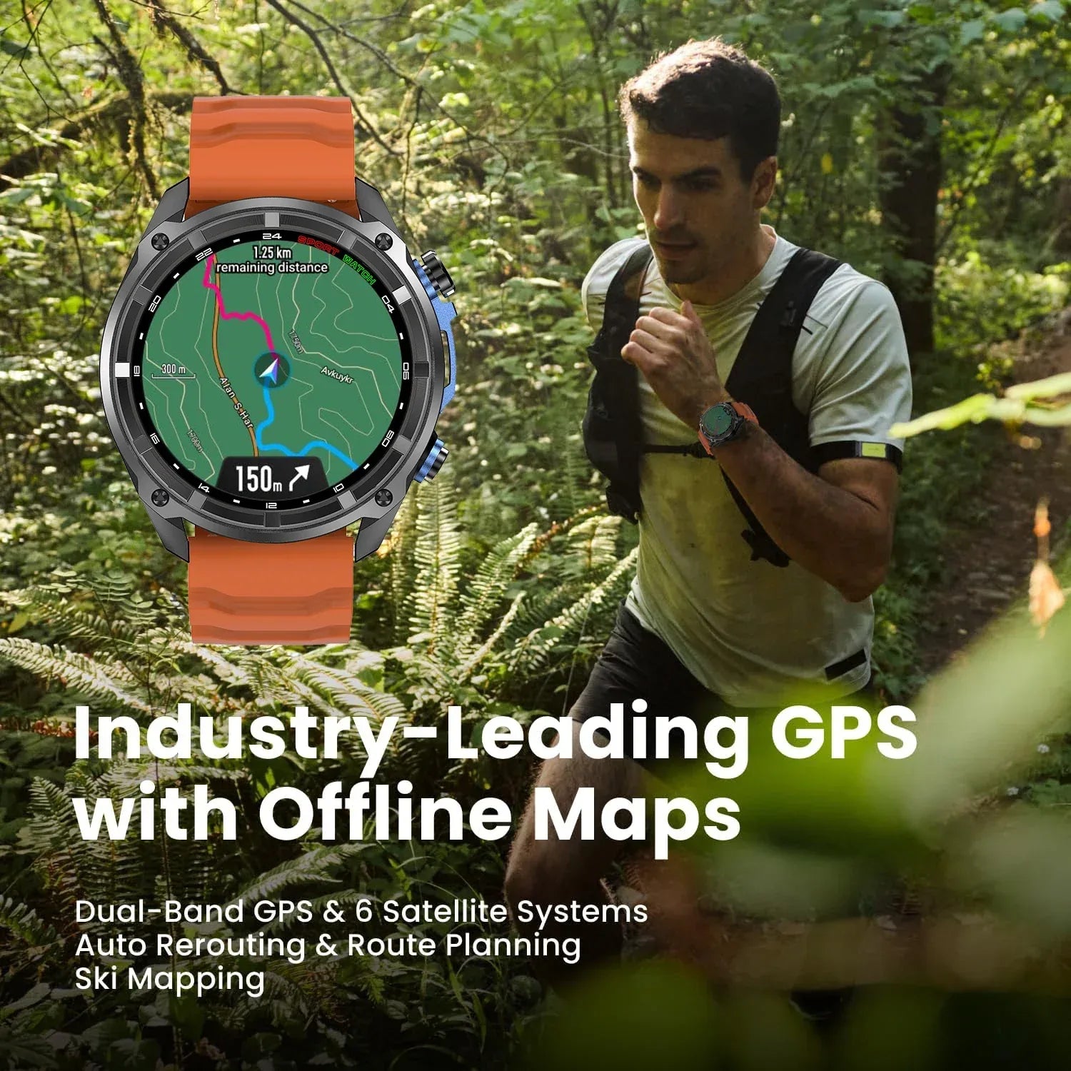 2026 New T-REX Pro Dual-Band AGPS Smartwatch Built-in Offline Map 10ATM Waterproof 30-Days Battery Compass Men Militray Watches - Wear444