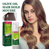 60ml Olive Oil Hair Styling Mousse Curl Styling Long Lasting Moisturising Repair Dry Damaged Curl Care Anti-Frizz Mousse