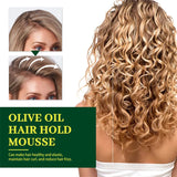 60ml Olive Oil Hair Styling Mousse Curl Styling Long Lasting Moisturising Repair Dry Damaged Curl Care Anti-Frizz Mousse