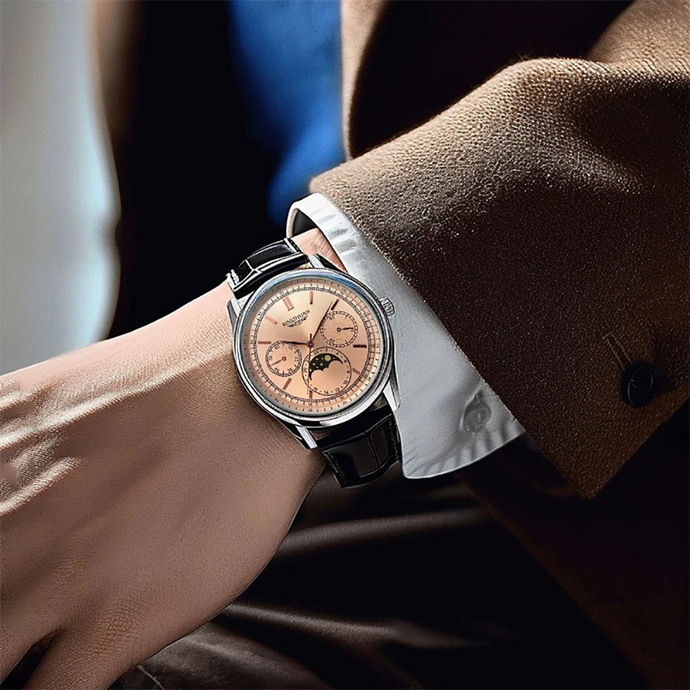 High Quality Men's Luxury Belt Fashion Quartz Analog Watch Men Round Business Student Sport Waterproof Glow Clock Birthday Gift