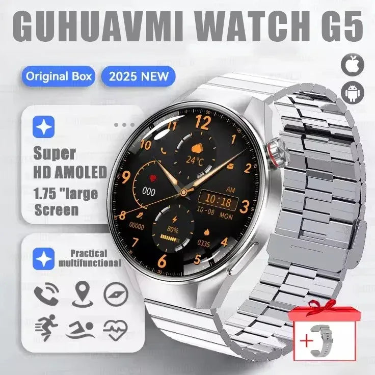 2025 New Originl Watch G5 PlUS Smart Watch 1.75" HD AMOLED Screen GPS track Heart Rate Bluetooth Call Compass Smartwatch for Men - Wear444
