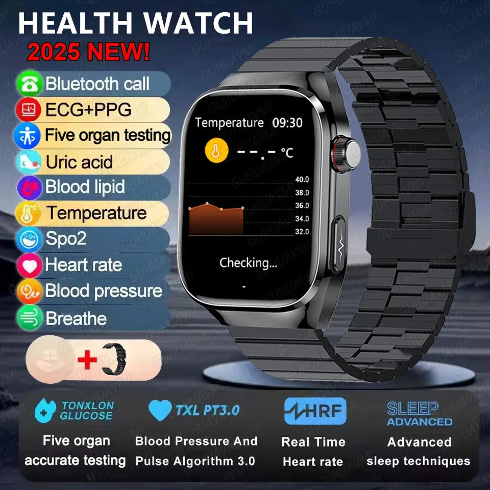 2025New Micro Physical Examination Smart Watch For Men Uric Acid Body Fat Five Organ Health Watches Bluetooth Call SmartBracelet - Wear444