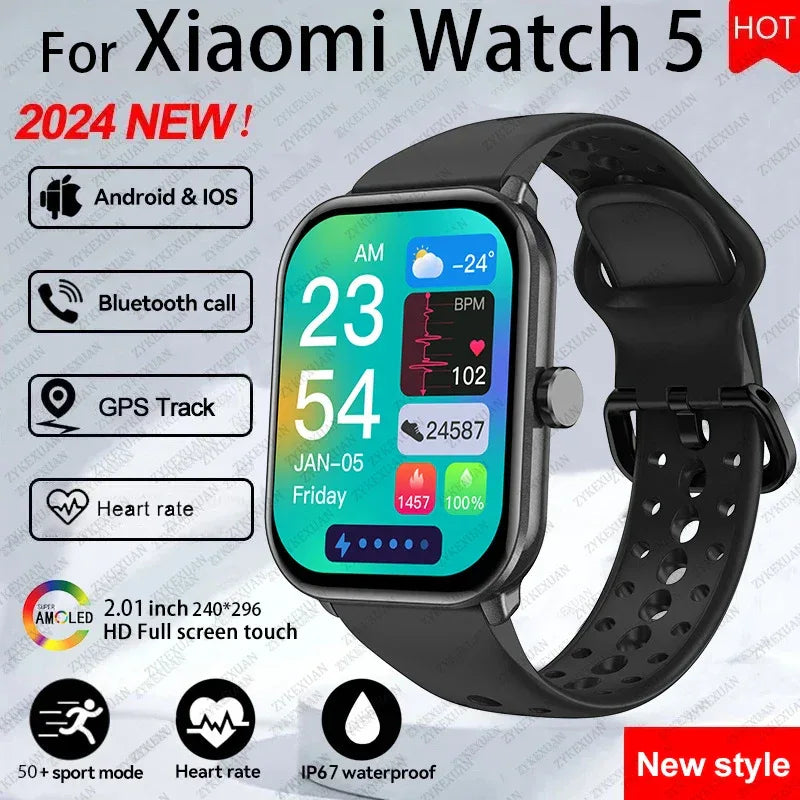 For Xiaomi Watch 5 Global Version Men Women HD AMOLED Display Heart Rate Bluetooth Call GPS Track Waterproof Sports Smart Watch - Wear444