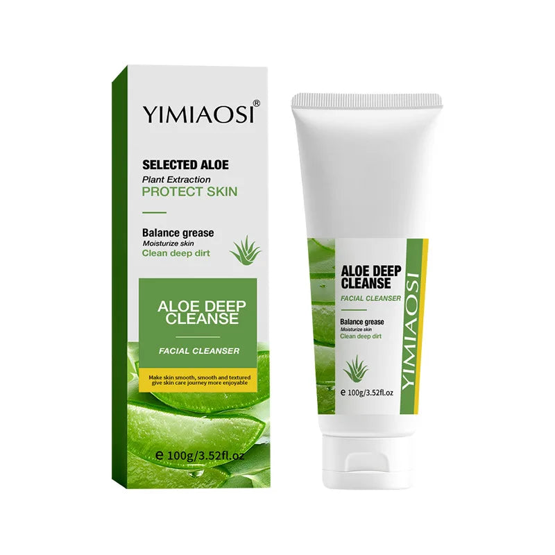 YIMIAOSI Squalane Aloe Vera Water Lotion Skin Care Set Facial Cleanser Essence Cream Water Lotion Set Skin Care Products