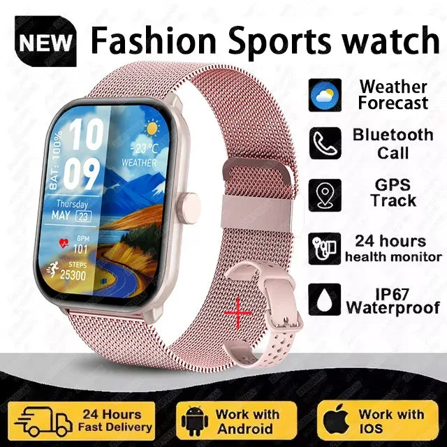 2025 New For Android ios Watch 5 Original Men GPS Track Bluetooth Call Heart rate Waterproof Sport Fitness Smart bracelet Women - Wear444
