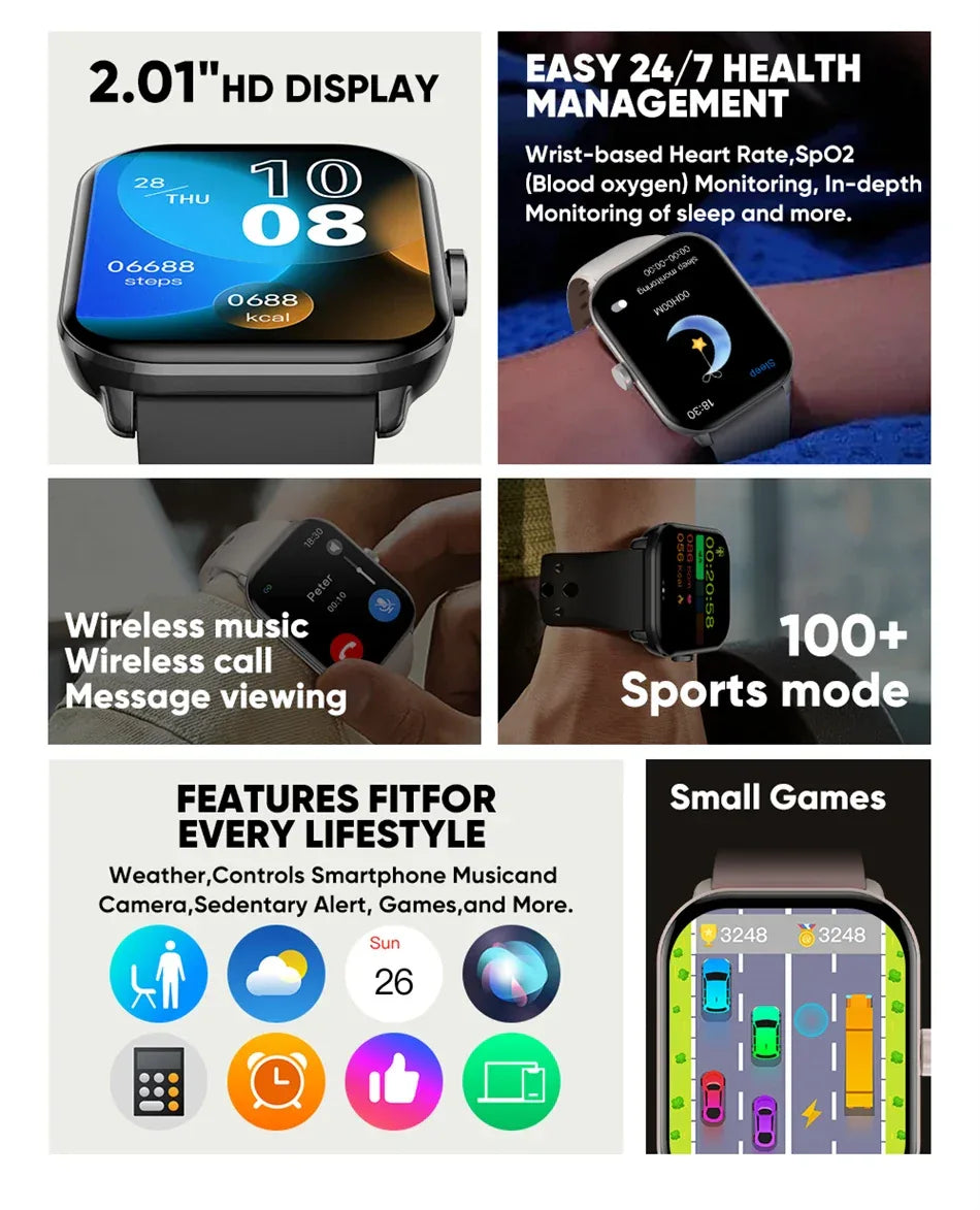 New Watch 5 Global Version Men Women HD AMOLED Display Sports Fitness Heart Rate Bluetooth Call GPS Track Waterproof Smart Watch - Wear444