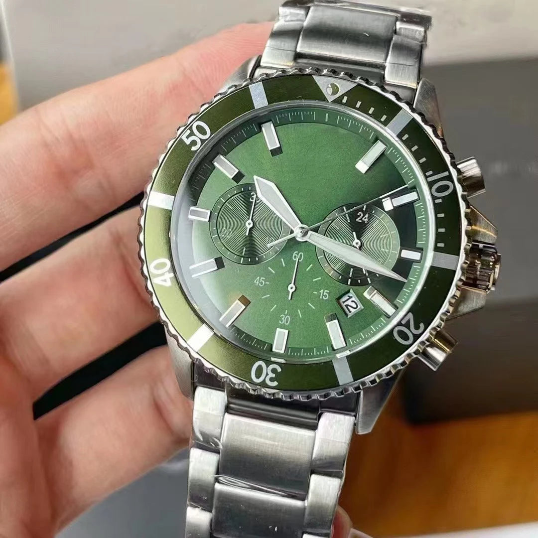 Premium Large Dial Quartz Watch - Luminous Stainless Steel Statement Piece