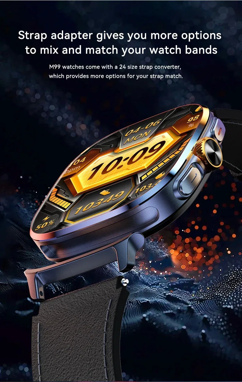 Original M99 Smartwatch 2.4 inch Amoled Screen insert 4G/5G Sim Card GPS WIFI 190° Rotating Camera Game Android 10.0 Smart Watch - Wear444