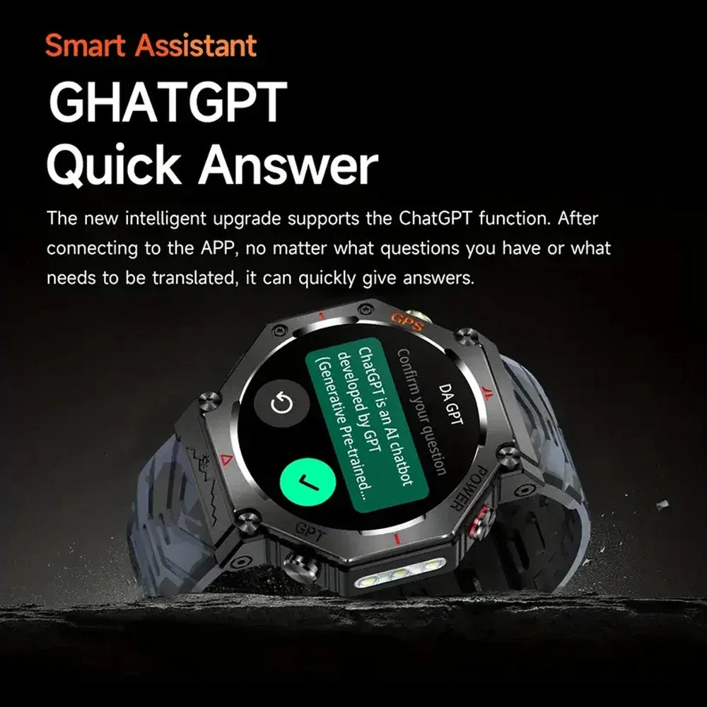 SENBONO GPS Smart Watch Men Built-in GPS Bluetooth Call AI GPT Fitness Tracker Waterproof Military Sports Smartwatch for Men - Wear444